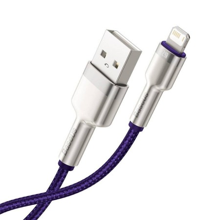 Cablu USB to Lightning, 2.4A, 480Mbps, 1m - Baseus Cafule Series Metal (CALJK-A05) - Purple