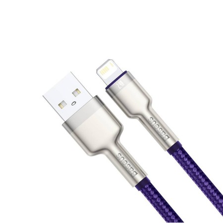 Cablu USB to Lightning, 2.4A, 480Mbps, 1m - Baseus Cafule Series Metal (CALJK-A05) - Purple