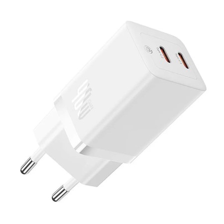 Incarcator 2x Type-C, GaN, Fast Charging, 40W - Baseus (CCGP180102) - White