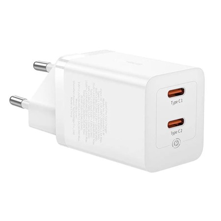 Incarcator 2x Type-C, GaN, Fast Charging, 40W - Baseus (CCGP180102) - White