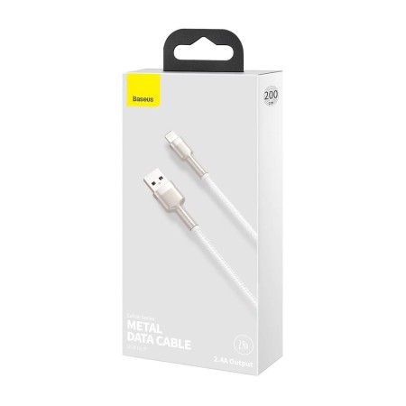 Cablu de Date USB la Lightning 2.4A, 2m - Baseus Cafule (CALJK-B02) - White