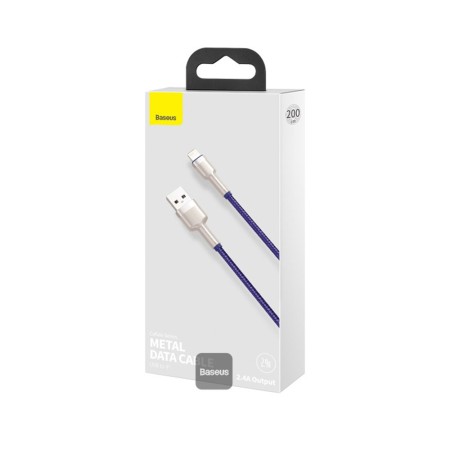 Cablu de Date USB la Lightning 2.4A, 2m - Baseus Cafule (CALJK-B05) - Purple