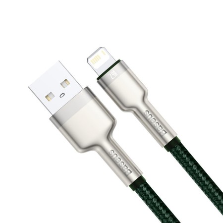 Cablu de Date USB la Lightning 2.4A, 2m - Baseus Cafule (CALJK-B06) - Green