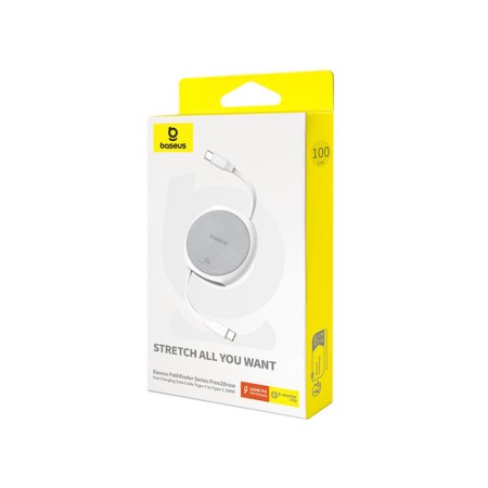 Cablu Type-C la Type-C, 100W, 1m - Baseus Pathfinder (P10368400211-00) - Moon White