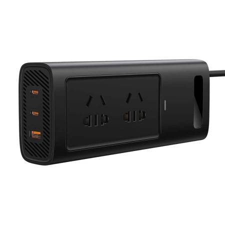 Invertor pentru Masina USB, Type-C, CN/US/EU, 150W - Baseus (CGNB020101) - Black