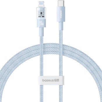 Cablu USB-C la Lightning, Fast Charging 20W, 1m - Baseus Gem (P10373001311-00) - Galaxy Blue