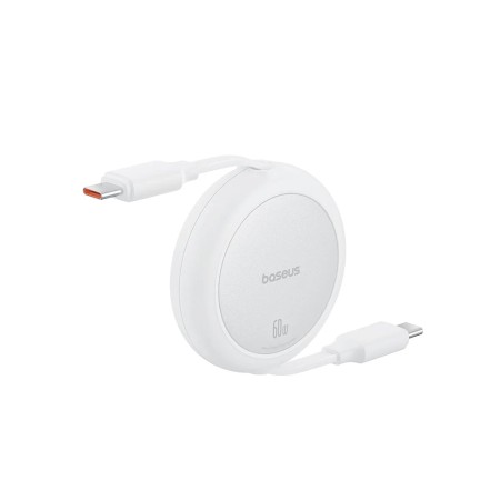 Cablu de Date Type-C la Type-C, 60W, 1m - Baseus Free2Pull Mini (P10364500211-01) - Moon White