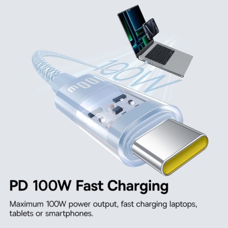 Cablu USB-C la Type-C, Super Fast Charging 100W, 1m - Baseus Gem (P10373000311-00) - Galaxy Blue