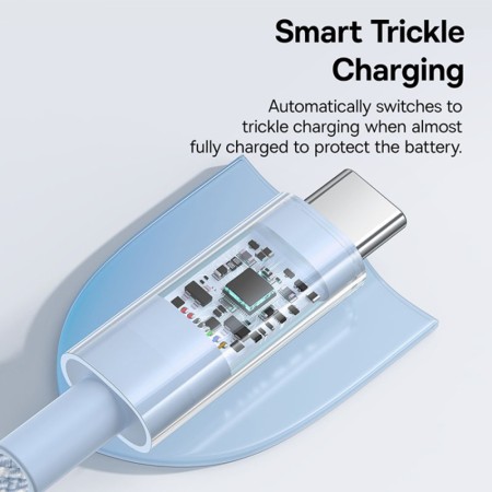 Cablu USB-C la Type-C, Super Fast Charging 100W, 1m - Baseus Gem (P10373000311-00) - Galaxy Blue