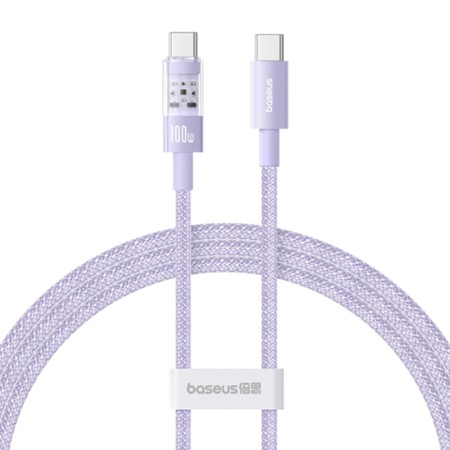 Cablu USB-C la Type-C, Super Fast Charging 100W, 1m - Baseus Gem (P10373000511-00) - Nebula Purple