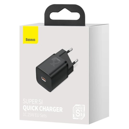 Incarcator Priza, USB-C, 25W - Baseus Super Si 1C (CCSP020101) - Black