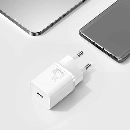 Incarcator Priza, USB-C, 25W - Baseus Super Si 1C (CCSP020102) - White