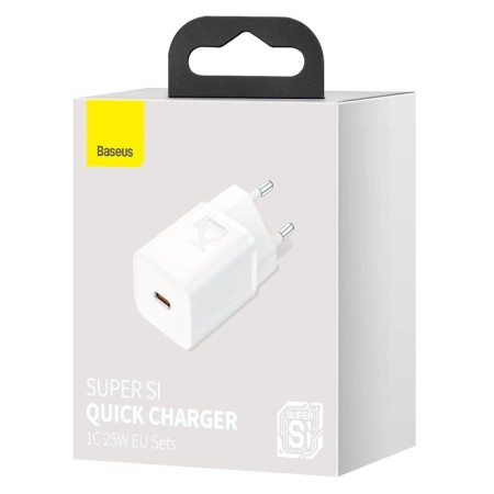 Incarcator Priza, USB-C, 25W - Baseus Super Si 1C (CCSP020102) - White