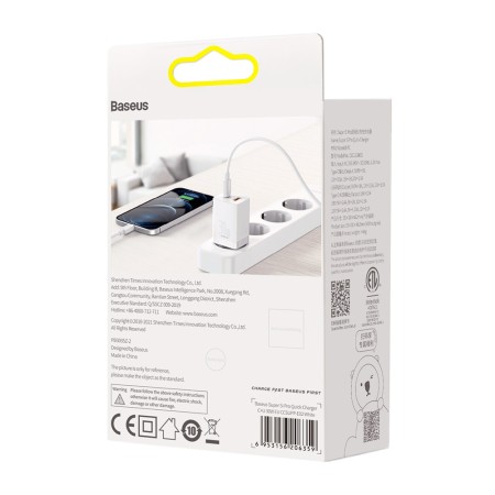 Incarcator Priza, 2in1, 30W - Baseus Super Si Pro (CCSUPP-E02) - White