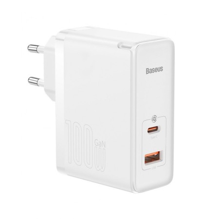 Incarcator EU 2in1, 100W, Cablu Type-C, 1m - Baseus GaN5 Pro (CCGP090202) - White