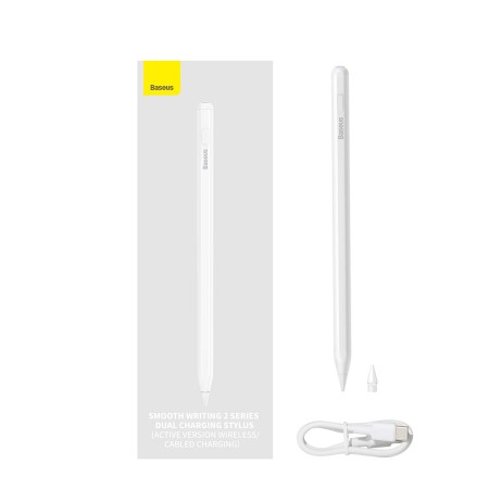 Stylus Pen Dual Charging - Baseus Smooth Writing 2 Series (SXBC080102) - Moon White