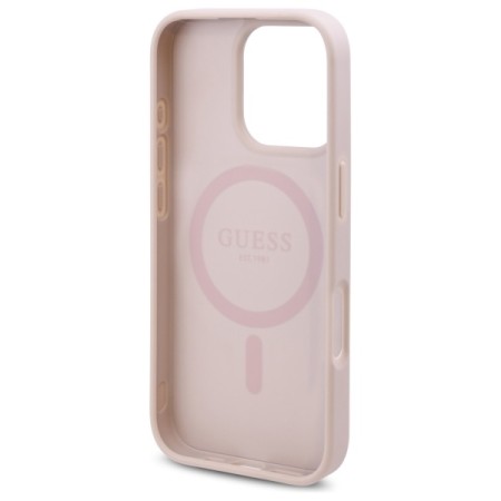 Husa pentru iPhone 16 Pro - Guess Hardcase 4G Flower Print MagSafe - Pink