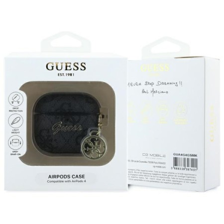 Husa pentru Apple AirPods 4 - Guess 4G Charm Collection - Black