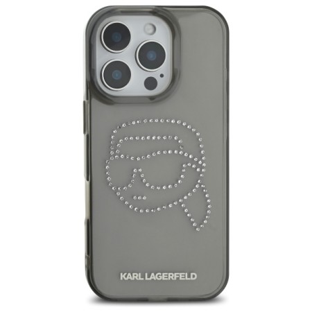 Husa pentru iPhone 16 Pro Max - Karl Lagerfeld IML Rhinestones - Karl Head