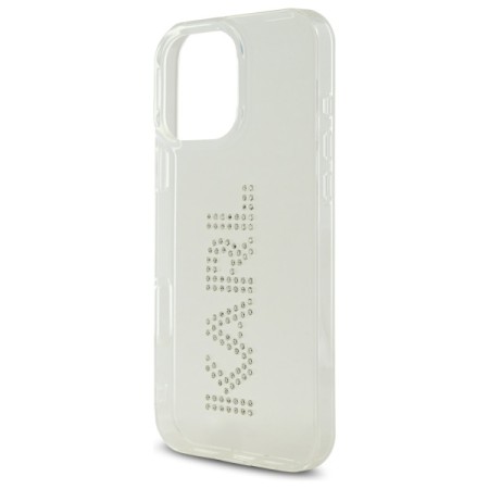 Husa pentru iPhone 16 Pro Max - Karl Lagerfeld IML Rhinestones - Transparent Logo