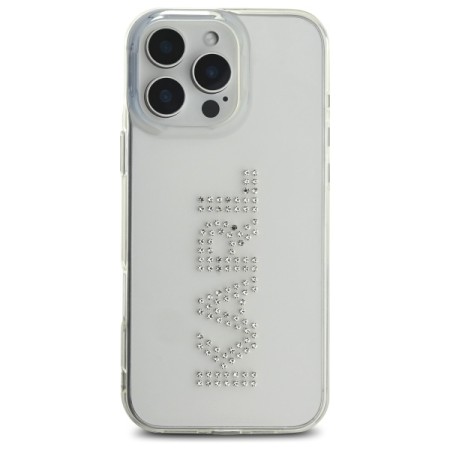 Husa pentru iPhone 16 Pro Max - Karl Lagerfeld IML Rhinestones - Transparent Logo