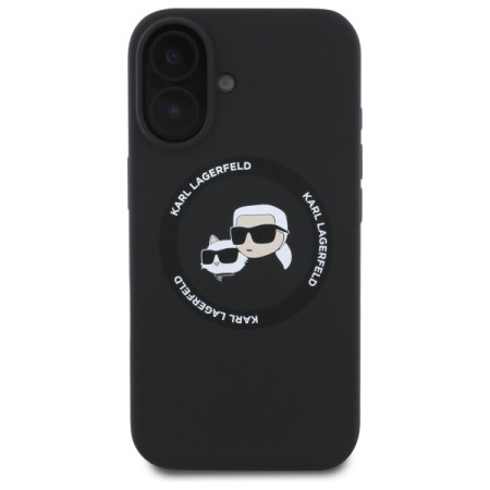 Husa pentru iPhone 16 - Karl Lagerfeld Silicone MagSafe - KarlandChoupette Head