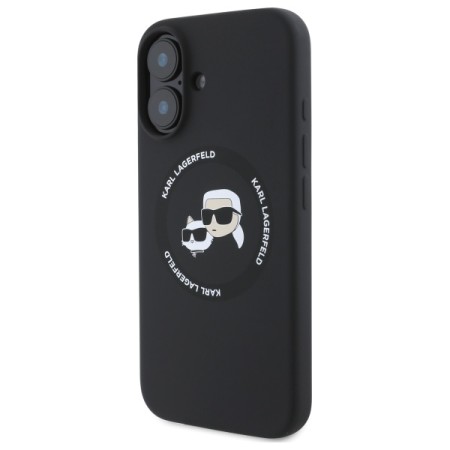 Husa pentru iPhone 16 - Karl Lagerfeld Silicone MagSafe - KarlandChoupette Head