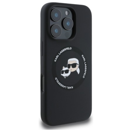 Husa pentru iPhone 16 Pro Max - Karl Lagerfeld Silicone MagSafe - KarlandChoupette Head