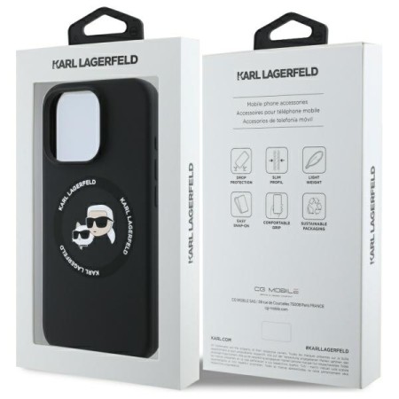 Husa pentru iPhone 16 Pro Max - Karl Lagerfeld Silicone MagSafe - KarlandChoupette Head