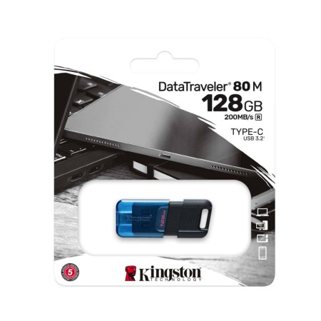 Stick de Memorie 128GB - Kingston DT80M (DT80M/128GB) - Black and Blue