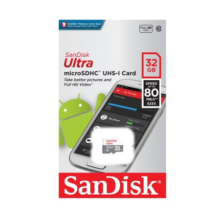 Card de Memorie, 32GB - SanDisk Ultra (SDSQUNR-032G-GN3MN) - White / Gray