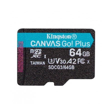 Card de Memorie, 64GB - Kingston Canvas Go Plus (SDCG3/64GBSP) - Black