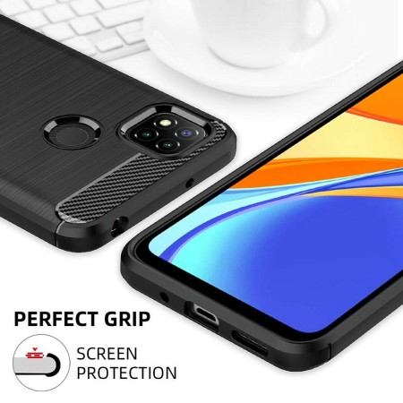 Husa pentru Xiaomi Redmi 9C / Redmi 9C NFC - Techsuit Carbon Silicone - Black