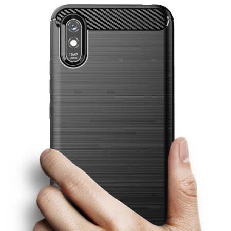 Husa pentru Xiaomi Redmi 9A / Redmi 9AT - Techsuit Carbon Silicone - Black