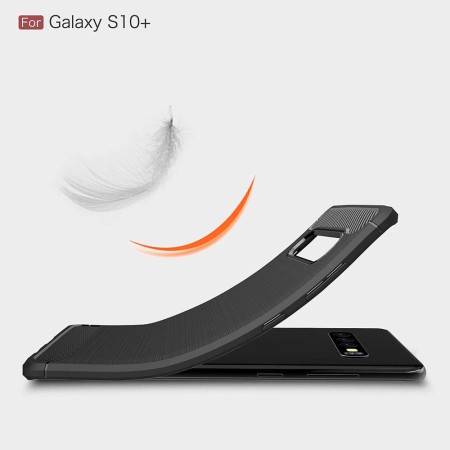 Husa pentru Samsung Galaxy S10 Plus - Techsuit Carbon Silicone - Black