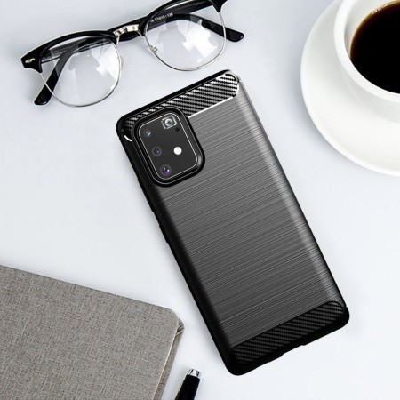 Husa pentru Samsung Galaxy S10 Lite - Techsuit Carbon Silicone - Black