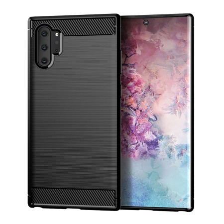 Husa pentru Samsung Galaxy Note 10 Plus 4G / Note 10 Plus 5G - Techsuit Carbon Silicone - Black