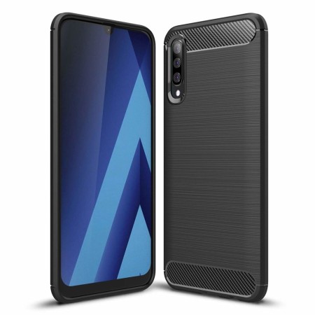 Husa pentru Samsung Galaxy A70 / A70s - Techsuit Carbon Silicone - Black