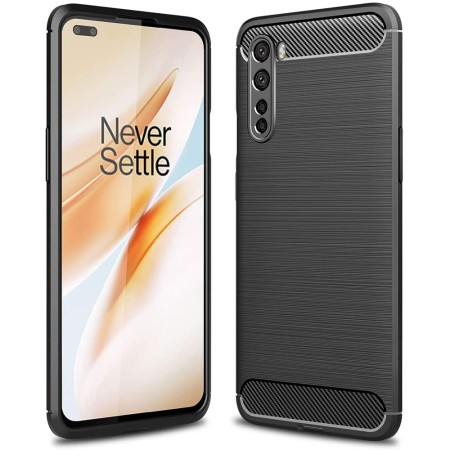 Husa pentru OnePlus Nord 5G - Techsuit Carbon Silicone - Black