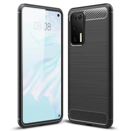 Husa pentru Huawei P40 Pro - Techsuit Carbon Silicone - Black