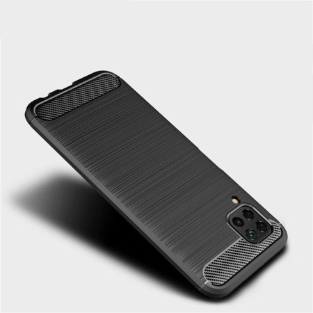 Husa pentru Huawei P40 Lite - Techsuit Carbon Silicone - Black