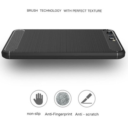 Husa pentru Huawei P10 Plus - Techsuit Carbon Silicone - Black