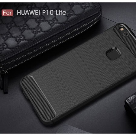 Husa pentru Huawei P10 Lite - Techsuit Carbon Silicone - Black