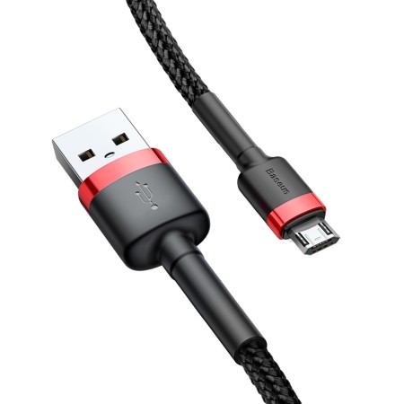 Cablu de Date USB la Micro-USB 1.5A, 2m - Baseus Cafule (CAMKLF-C91) - Red Black