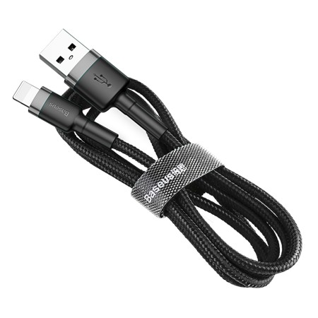 Cablu de Date USB la Lighting 1.5A, 2m - Baseus Cafule (CALKLF-CG1) - Gray Black