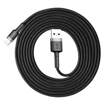 Cablu de Date USB la Lighting 1.5A, 2m - Baseus Cafule (CALKLF-CG1) - Gray Black