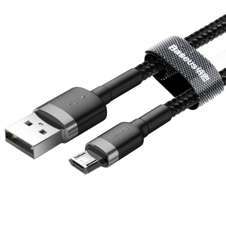 Cablu de Date USB Micro-USB 1.5A, 2m, Baseus Cafule (CAMKLF-CG1) - Gray Black