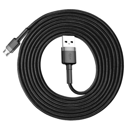 Cablu de Date USB Micro-USB 1.5A, 2m, Baseus Cafule (CAMKLF-CG1) - Gray Black