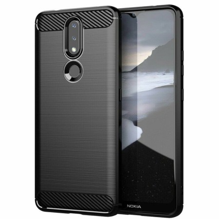 Husa pentru Nokia 2.4 - Techsuit Carbon Silicone - Black