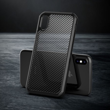 Husa pentru iPhone XR - Techsuit Carbon Fuse - Black